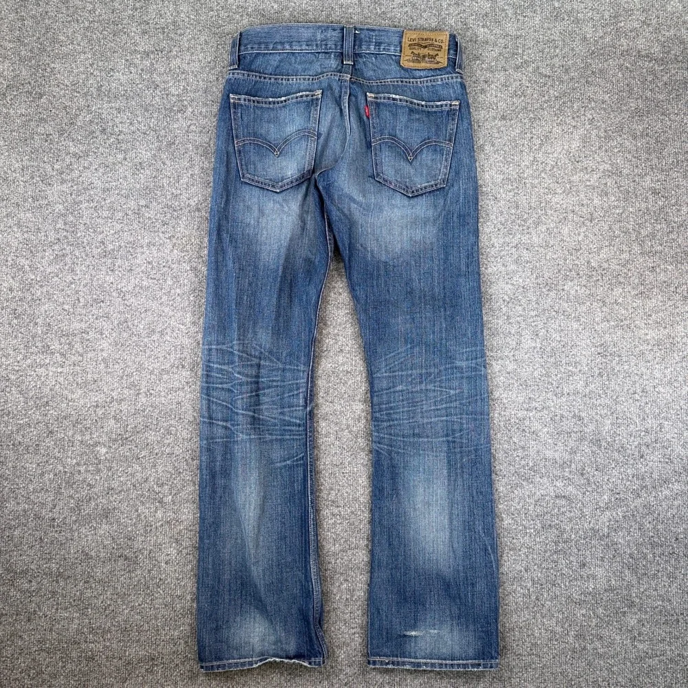 Levis 537 Jeans Mens 30x30 Slim Bootcut Blue Faded Denim Western Low Rise